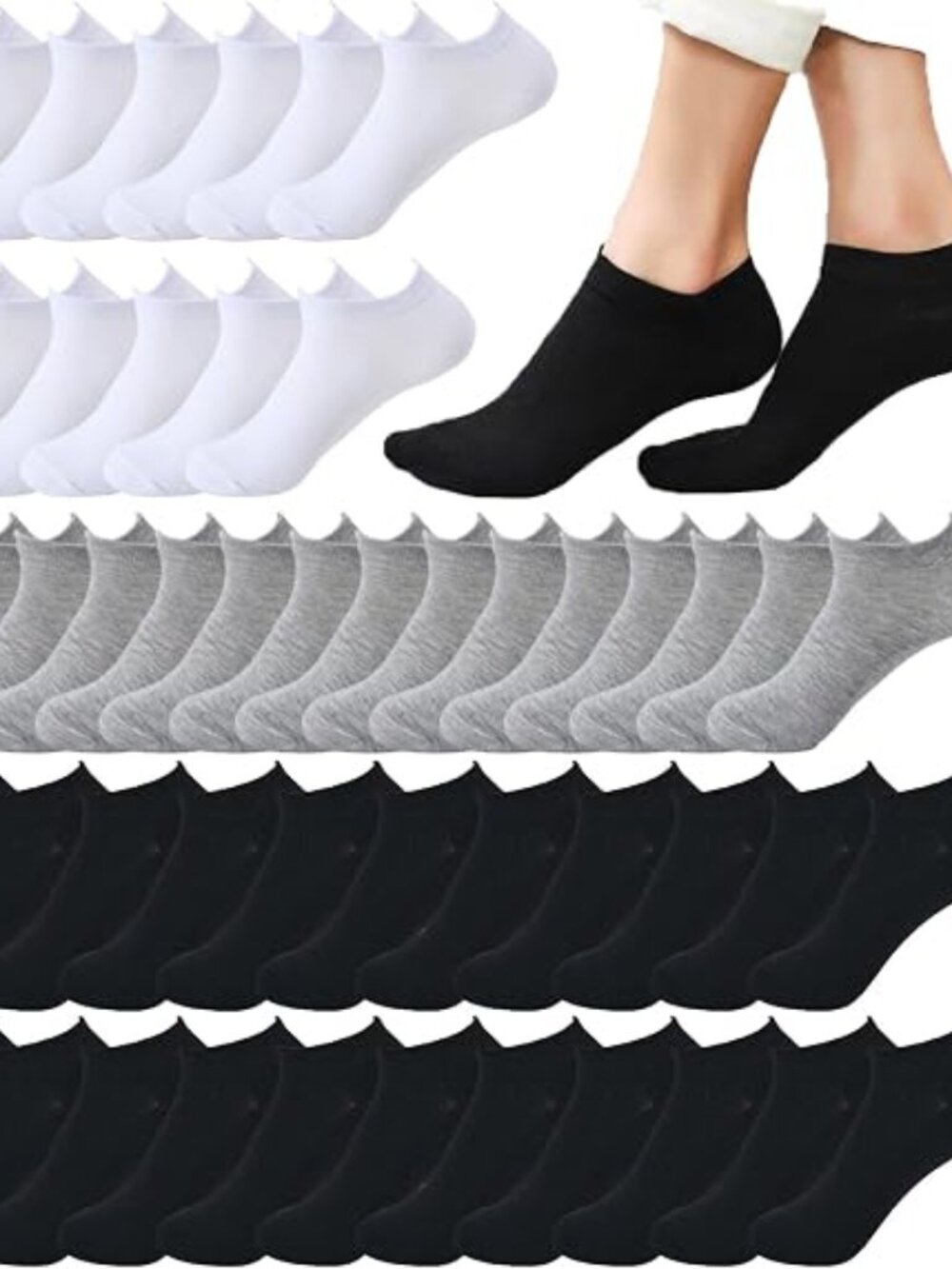 20- Pairs Low Cut Ankle Socks for Women No Show Casual